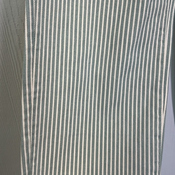 Madewell - The Perfect Vintage Wide - Leg Pale Celadon Stripe Crop Jean Size 23 - Picture 6 of 12